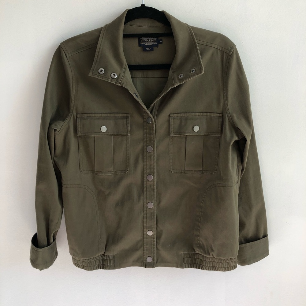 Pendleton Green Army Jacket Size Medium - image 1